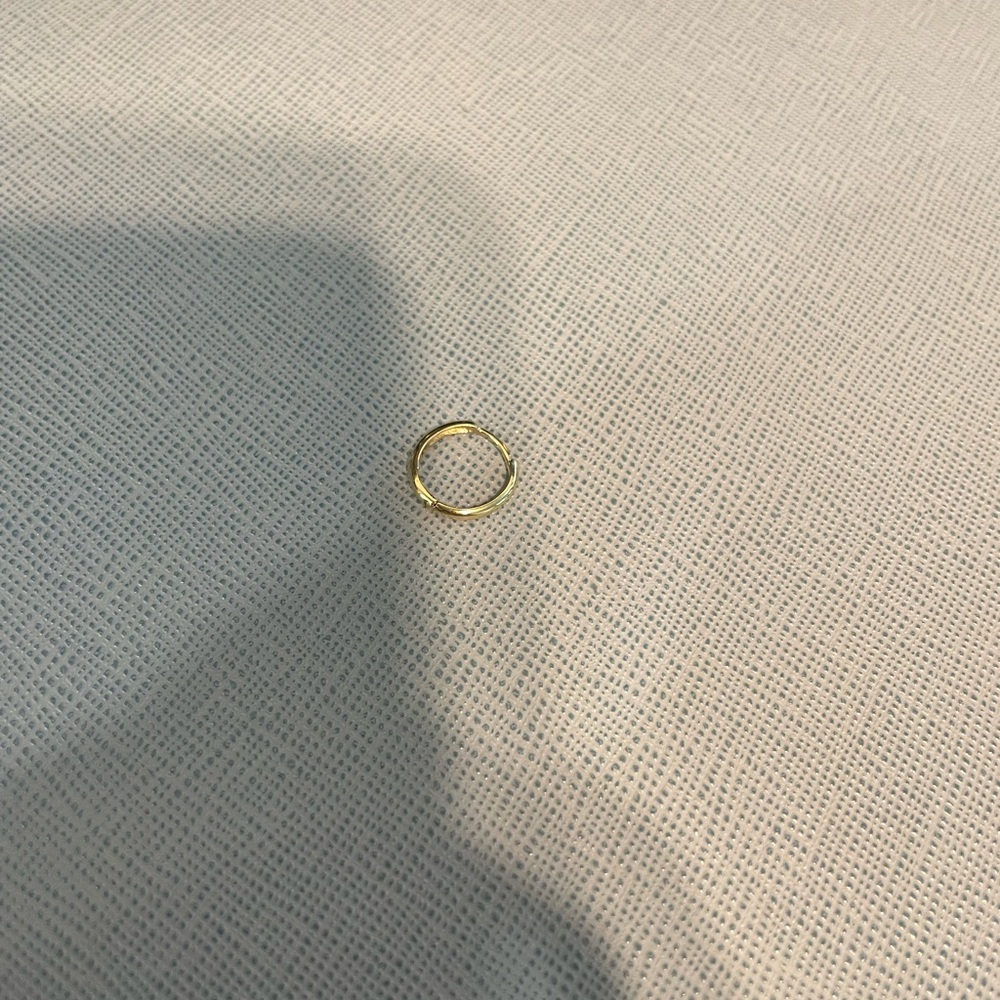 14k gold huggie hoop earring single 10.8mm
